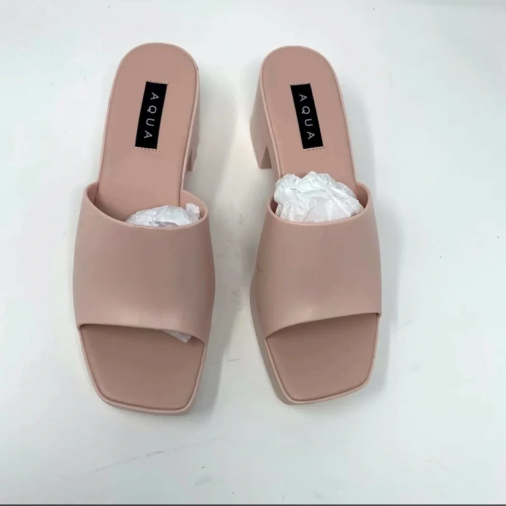 👡NIB Aqua Jelly Block Heel Slide Sandals👡 - Picture 3 of 9